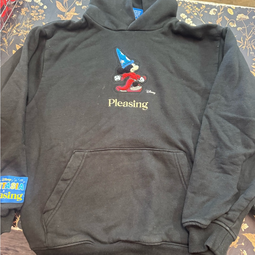 Disney Pleasing X Fantasia Sorcerer Mickey Black Hoodie XS
